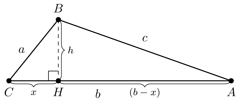 Triangle ABC with markings